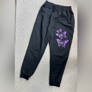 Butterfly print jogger pants